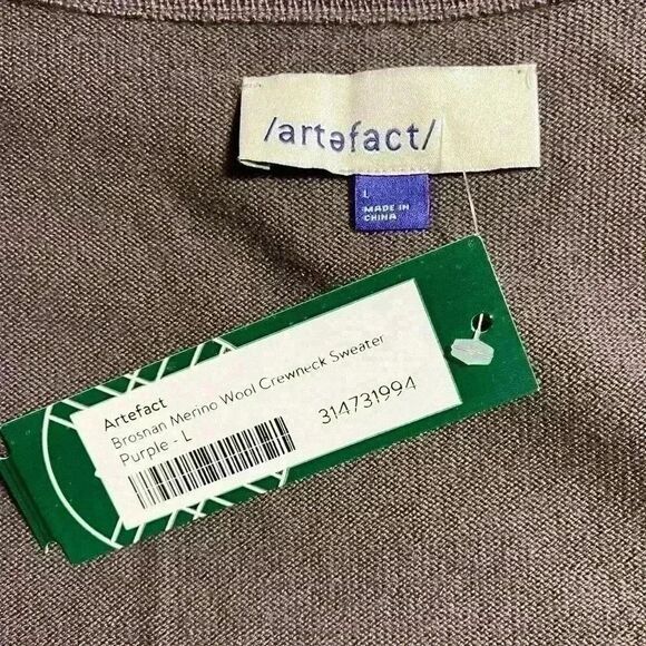 Artefact Brosnan Merino Wool Sweater L Sparrow Grey Cozy Warm NWT - Picture 4 of 6